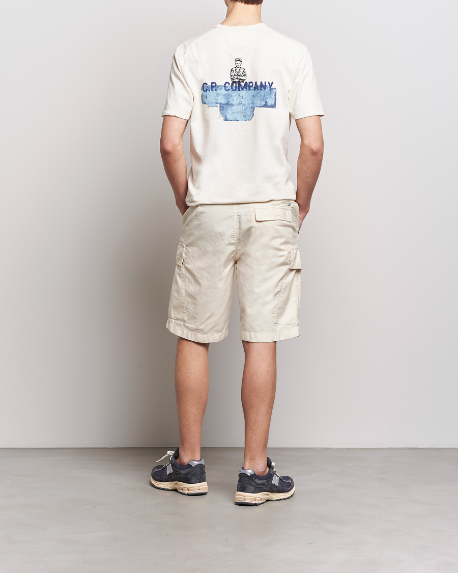Mies | T-paidat | C.P. Company | Short Sleeve Jersey Guscette Logo T-Shirt Natural