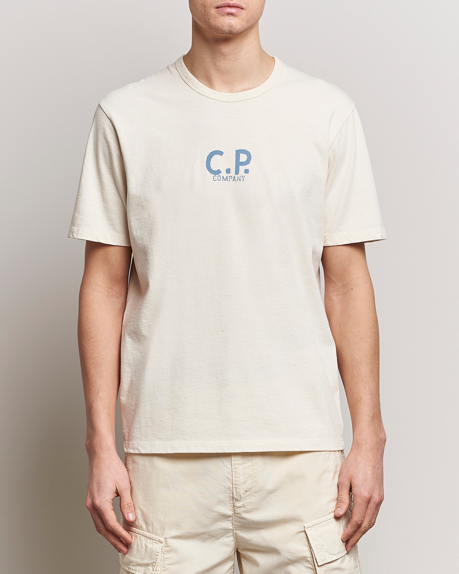 Mies | Kanta-asiakastarjous | C.P. Company | Short Sleeve Jersey Guscette Logo T-Shirt Natural