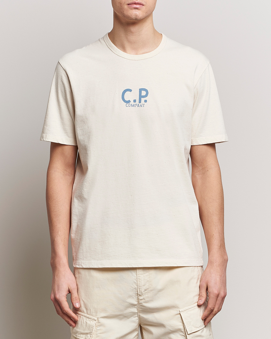 Mies | T-paidat | C.P. Company | Short Sleeve Jersey Guscette Logo T-Shirt Natural
