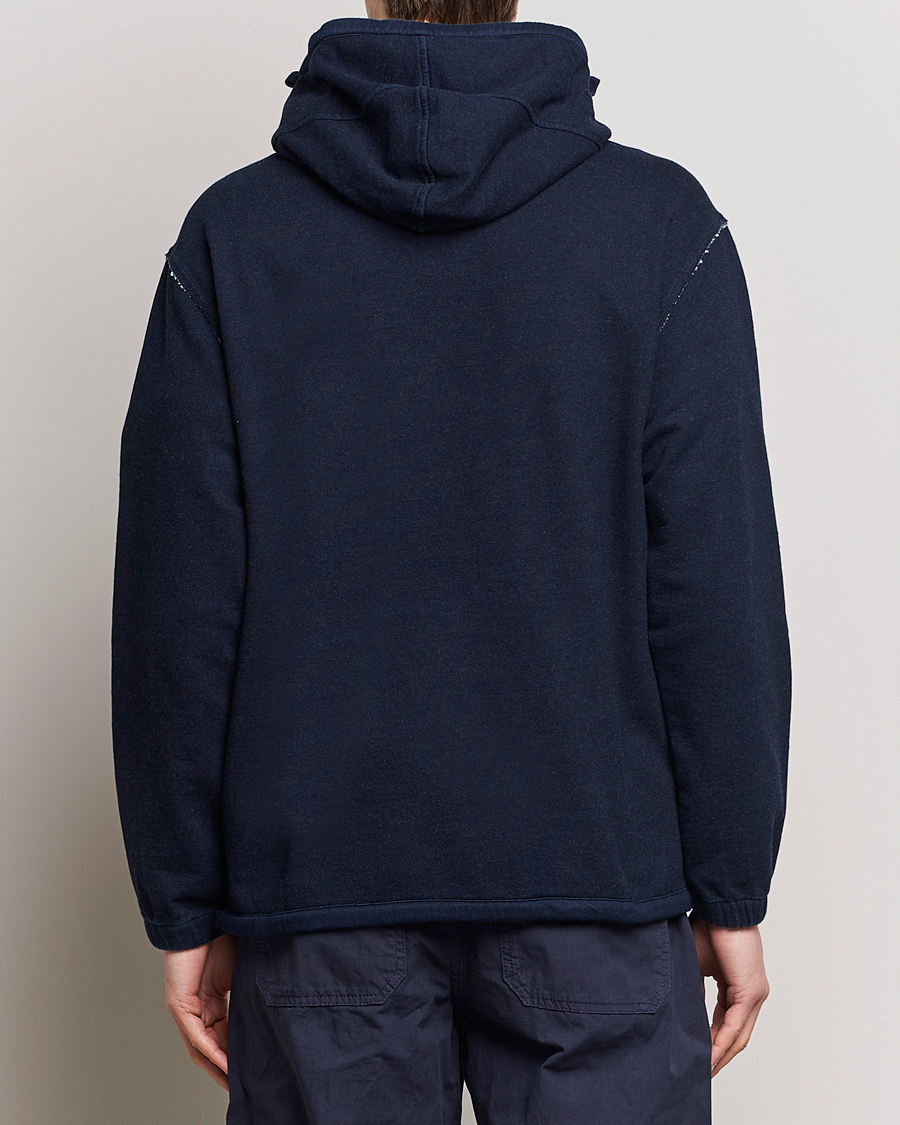 Mies | Puserot | C.P. Company | Washed Indigo Fleece Hooded Sweatshirt Navy