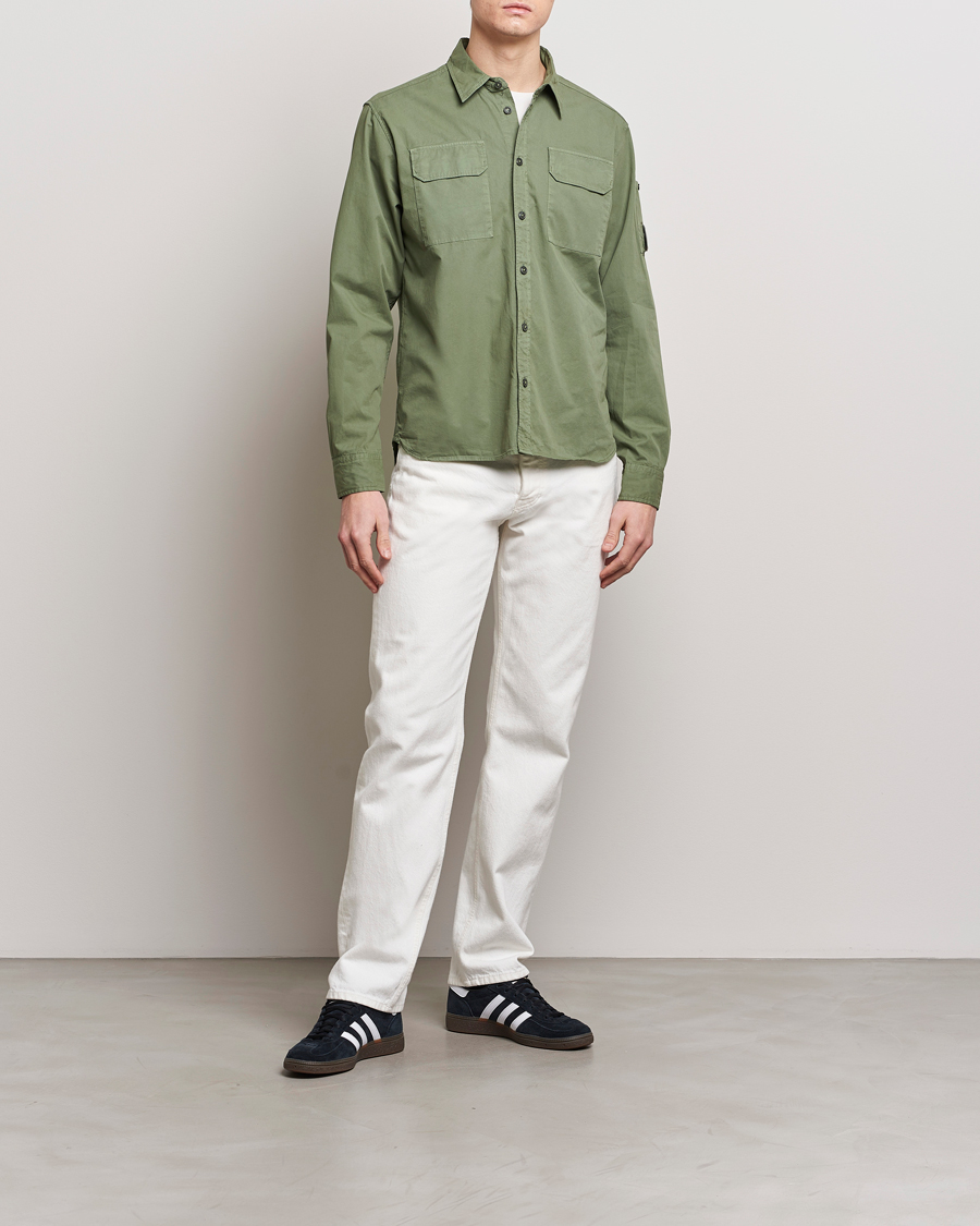 Mies | Kauluspaidat | C.P. Company | Long Sleeve Gabardine Pocket Shirt Green