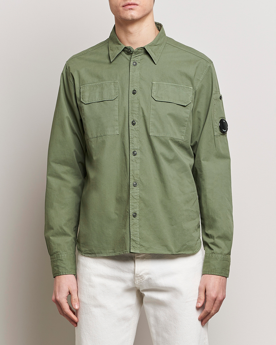 Mies | Kauluspaidat | C.P. Company | Long Sleeve Gabardine Pocket Shirt Green