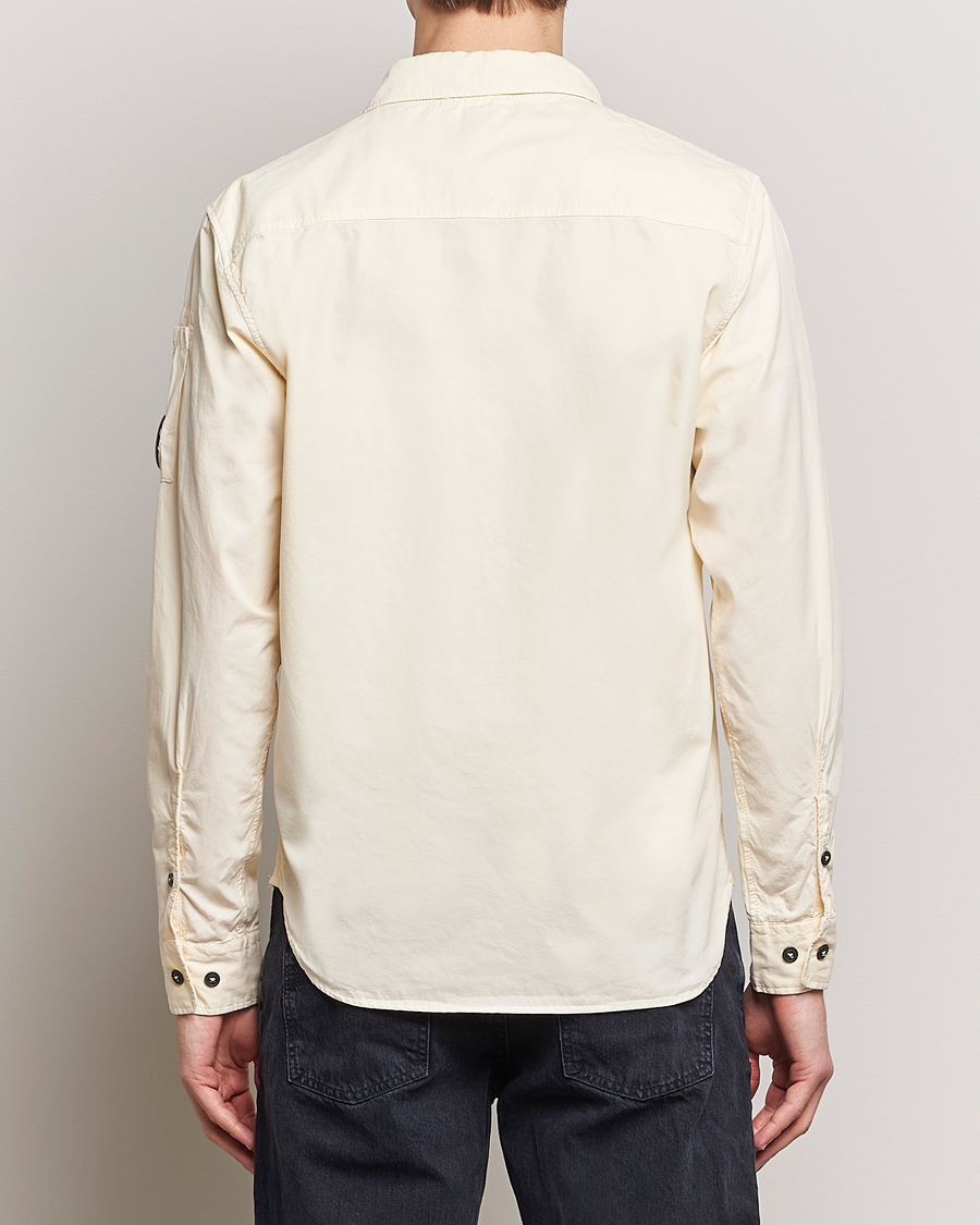 Mies | Kauluspaidat | C.P. Company | Garment Dyed Gabardine Zip Shirt Jacket Ecru