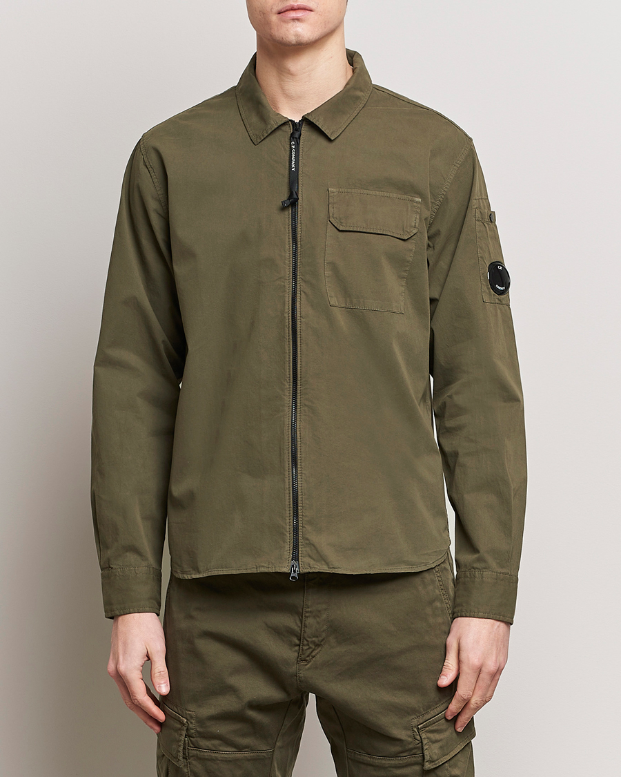 Mies | C.P. Company | C.P. Company | Garment Dyed Gabardine Zip Shirt Jacket Army