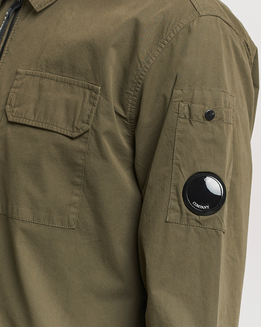 Mies | Kauluspaidat | C.P. Company | Garment Dyed Gabardine Zip Shirt Jacket Army