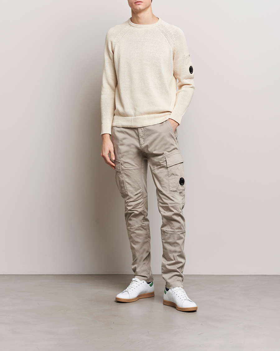 Mies | Housut | C.P. Company | Satin Stretch Cargo Pants Beige