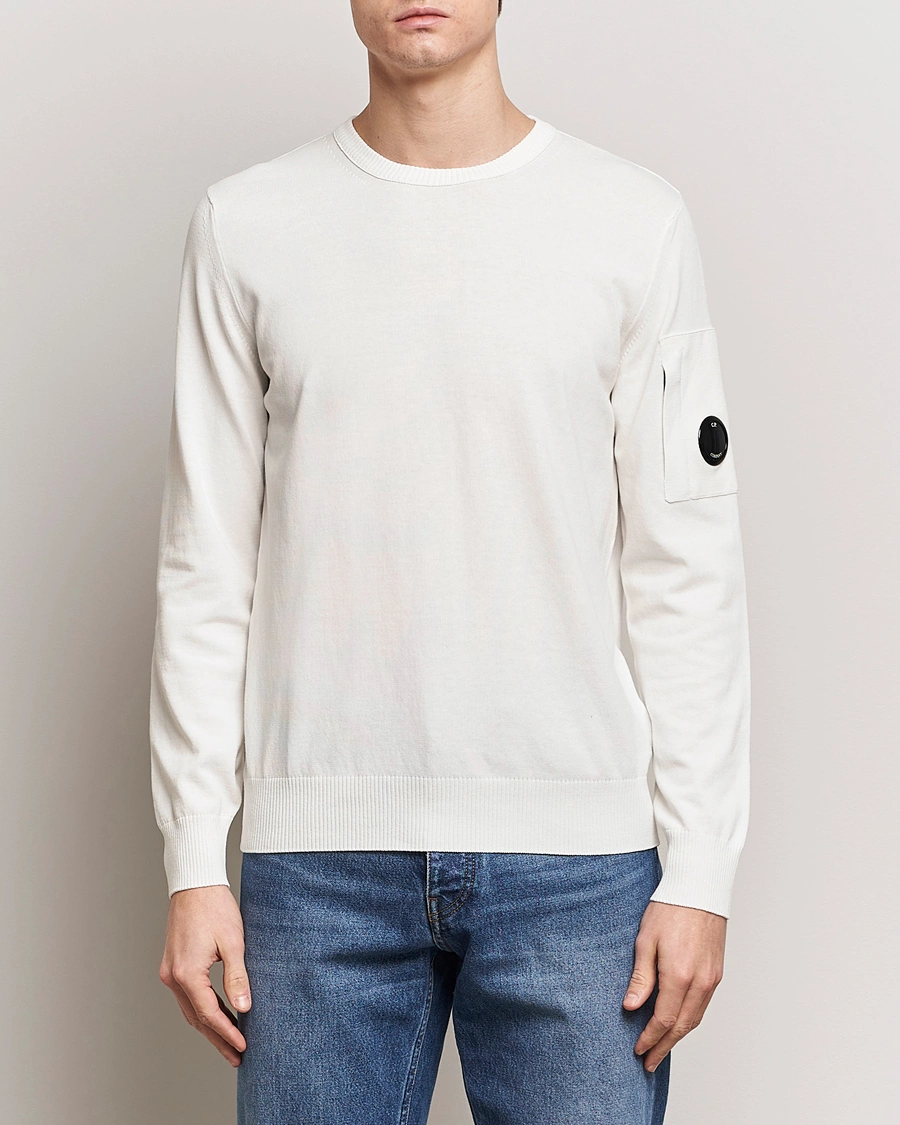 Herr | Pullover rundhals | C.P. Company | Old Dyed Cotton Crepe Crewneck White