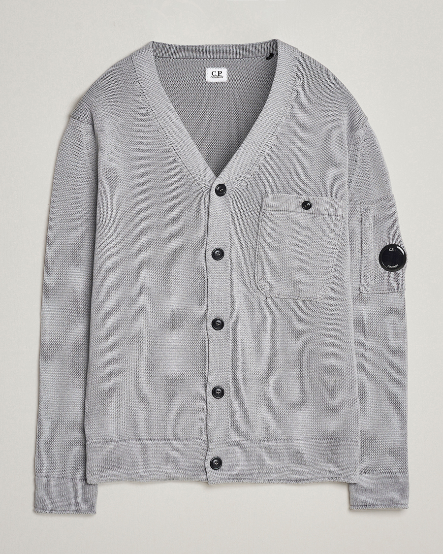 Mies | Puserot | C.P. Company | Compact Cotton Lens Cardigan Light Grey