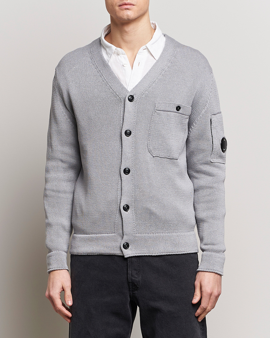 Mies | Puserot | C.P. Company | Compact Cotton Lens Cardigan Light Grey