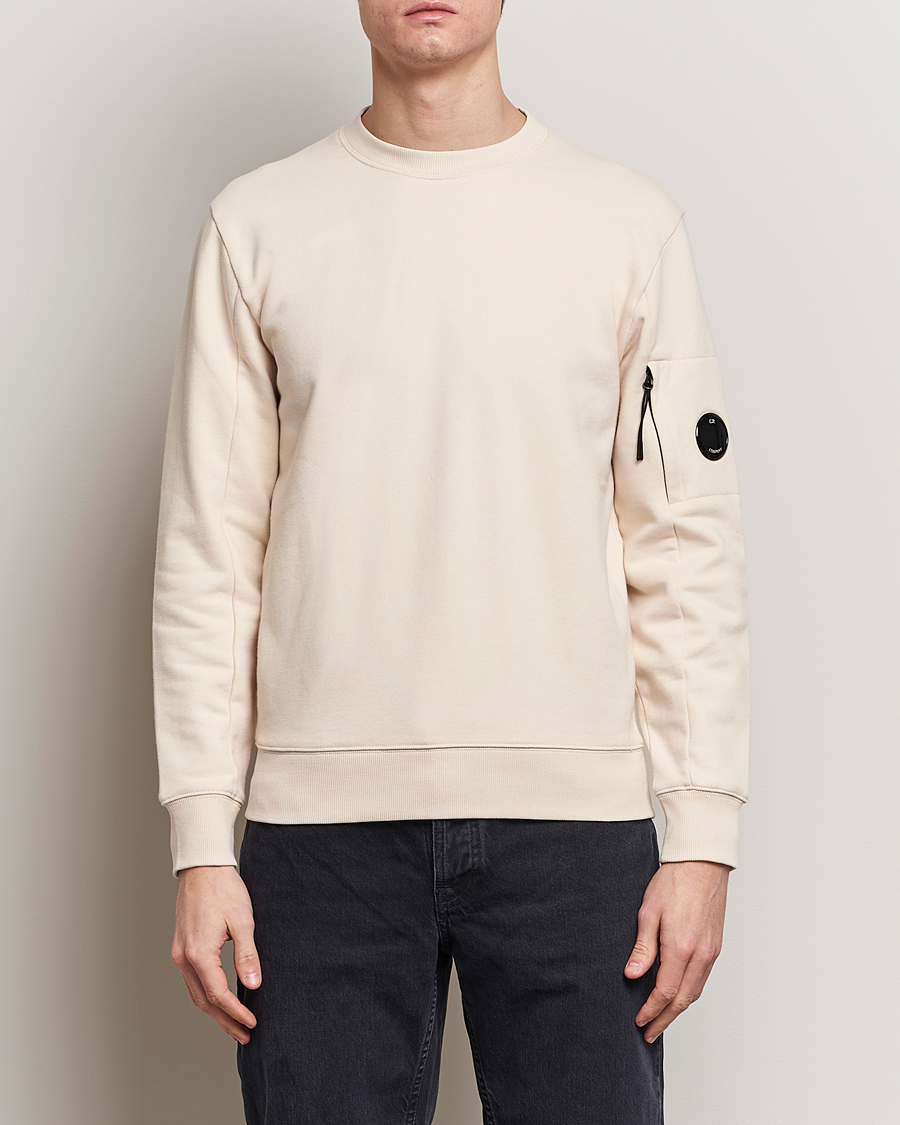 Mies |  | C.P. Company | Diagonal Raised Fleece Lens Sweatshirt Ecru