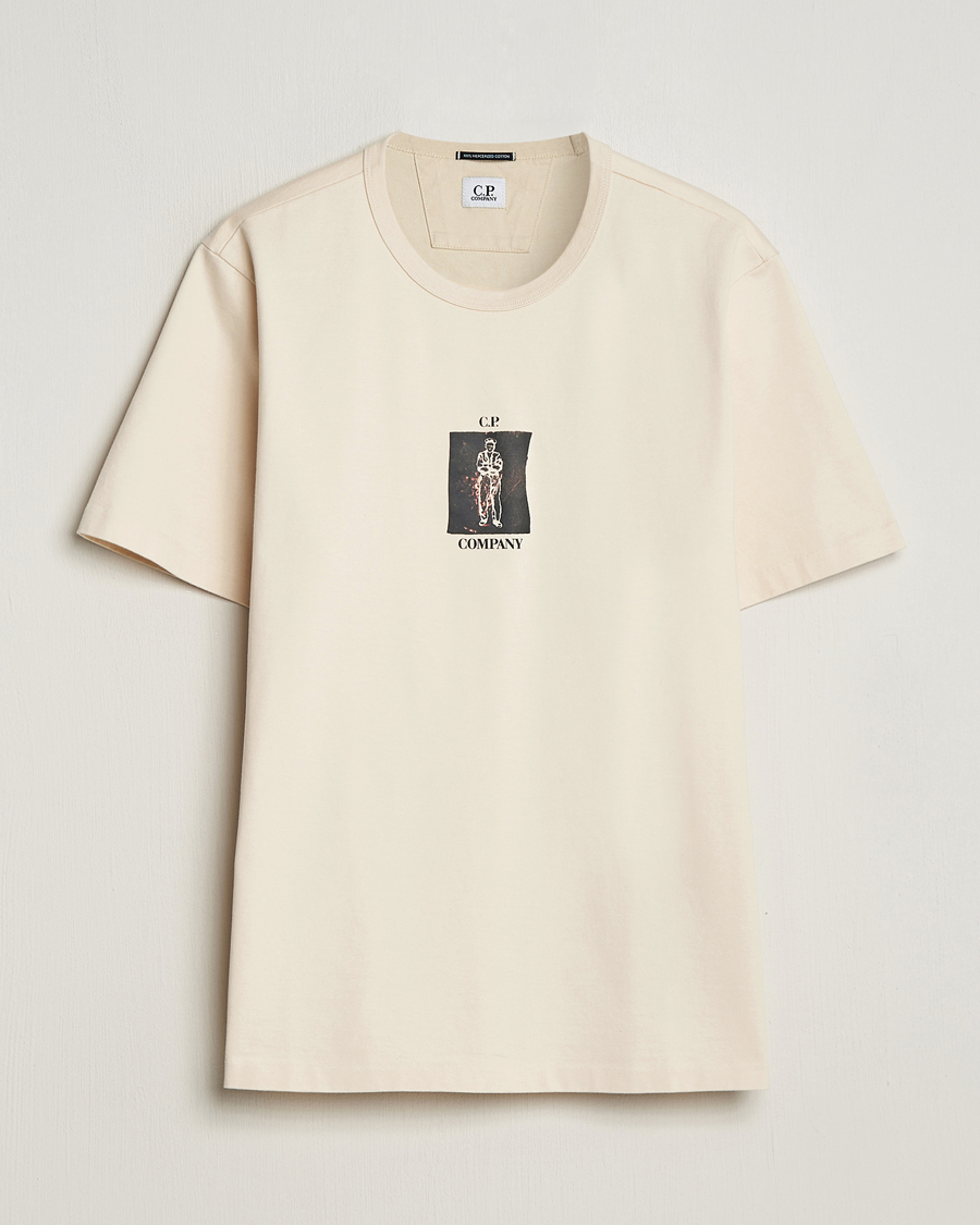Mies | T-paidat | C.P. Company | Mercerized Heavy Cotton Back Logo T-Shirt Ecru