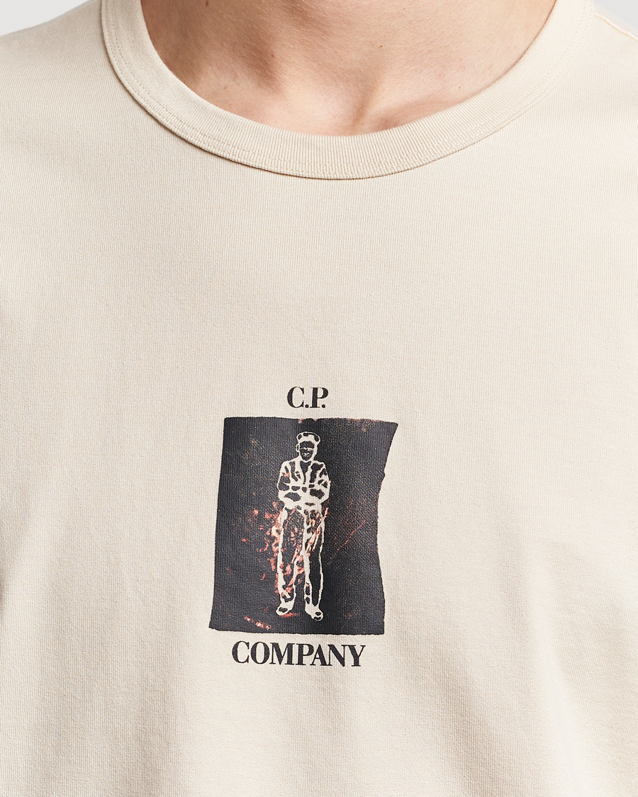 Mies | T-paidat | C.P. Company | Mercerized Heavy Cotton Back Logo T-Shirt Ecru