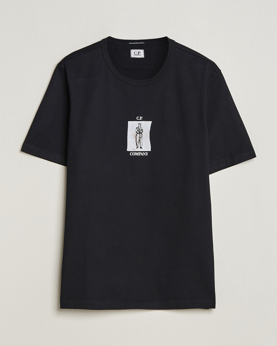 Mies | T-paidat | C.P. Company | Mercerized Heavy Cotton Back Logo T-Shirt Black