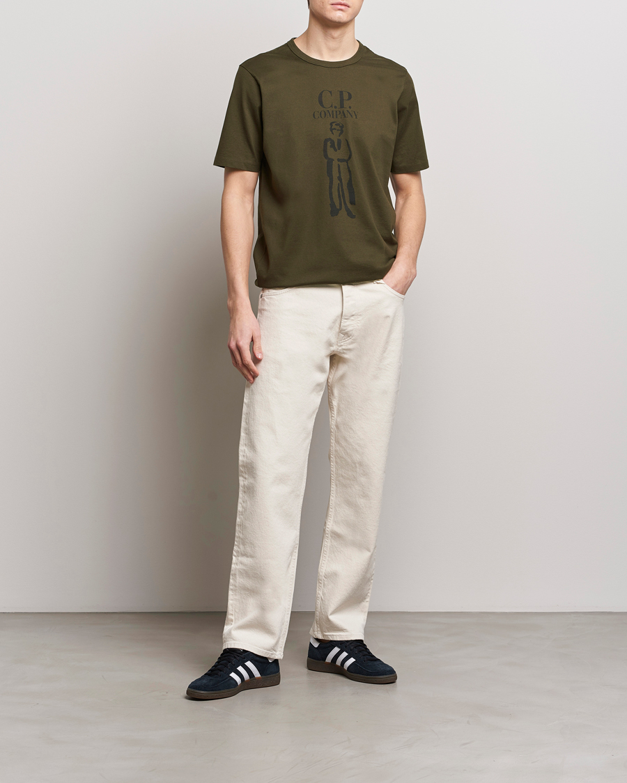 Mies | T-paidat | C.P. Company | Mercerized Heavy Cotton Logo T-Shirt Army