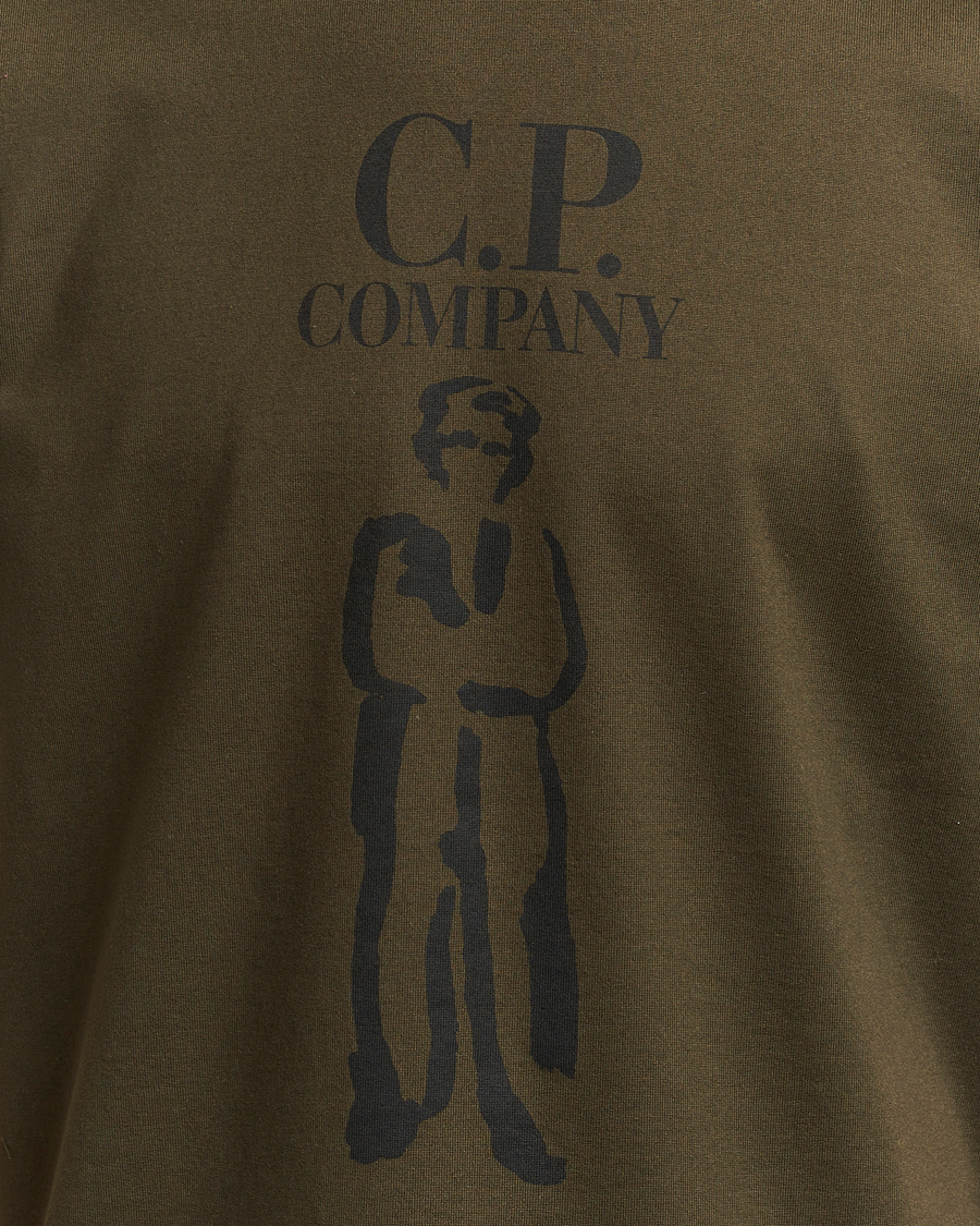 Mies | T-paidat | C.P. Company | Mercerized Heavy Cotton Logo T-Shirt Army