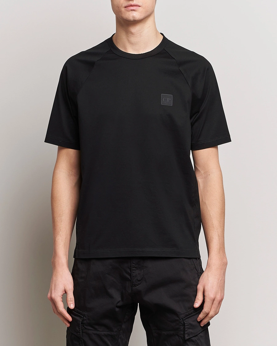 Mies | C.P. Company | C.P. Company | Metropolis Mercerized Jersey Tonal Logo T-Shirt Black