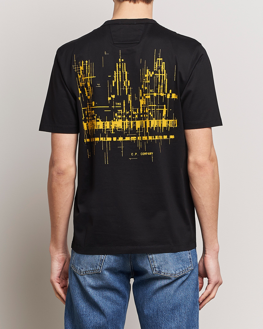 Mies | T-paidat | C.P. Company | Metropolis Mercerized Jersey Back Logo T-Shirt Black