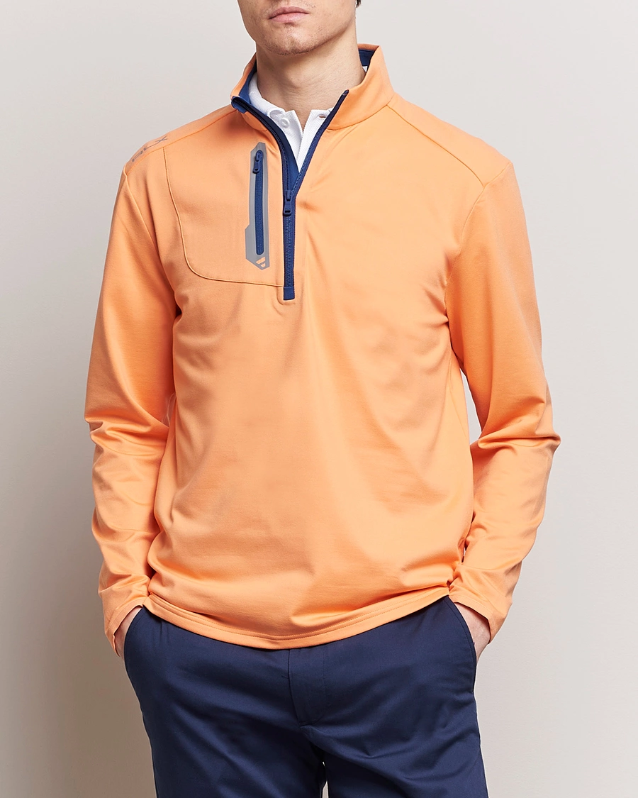 Mies | Alennusmyynti | RLX Ralph Lauren | Luxury Jersey Half Zip Poppy Orange