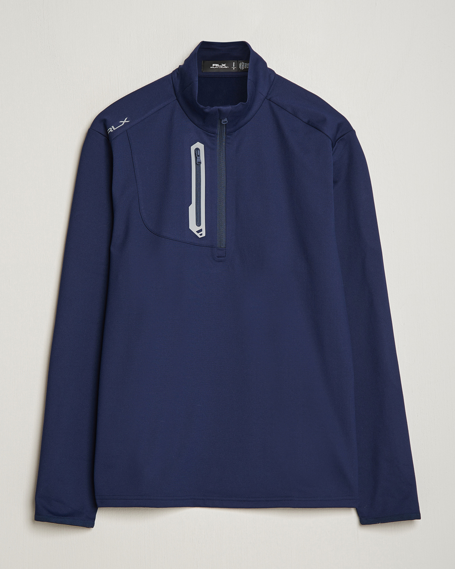 Mies | Puserot | RLX Ralph Lauren | Luxury Jersey Half Zip Refined Navy