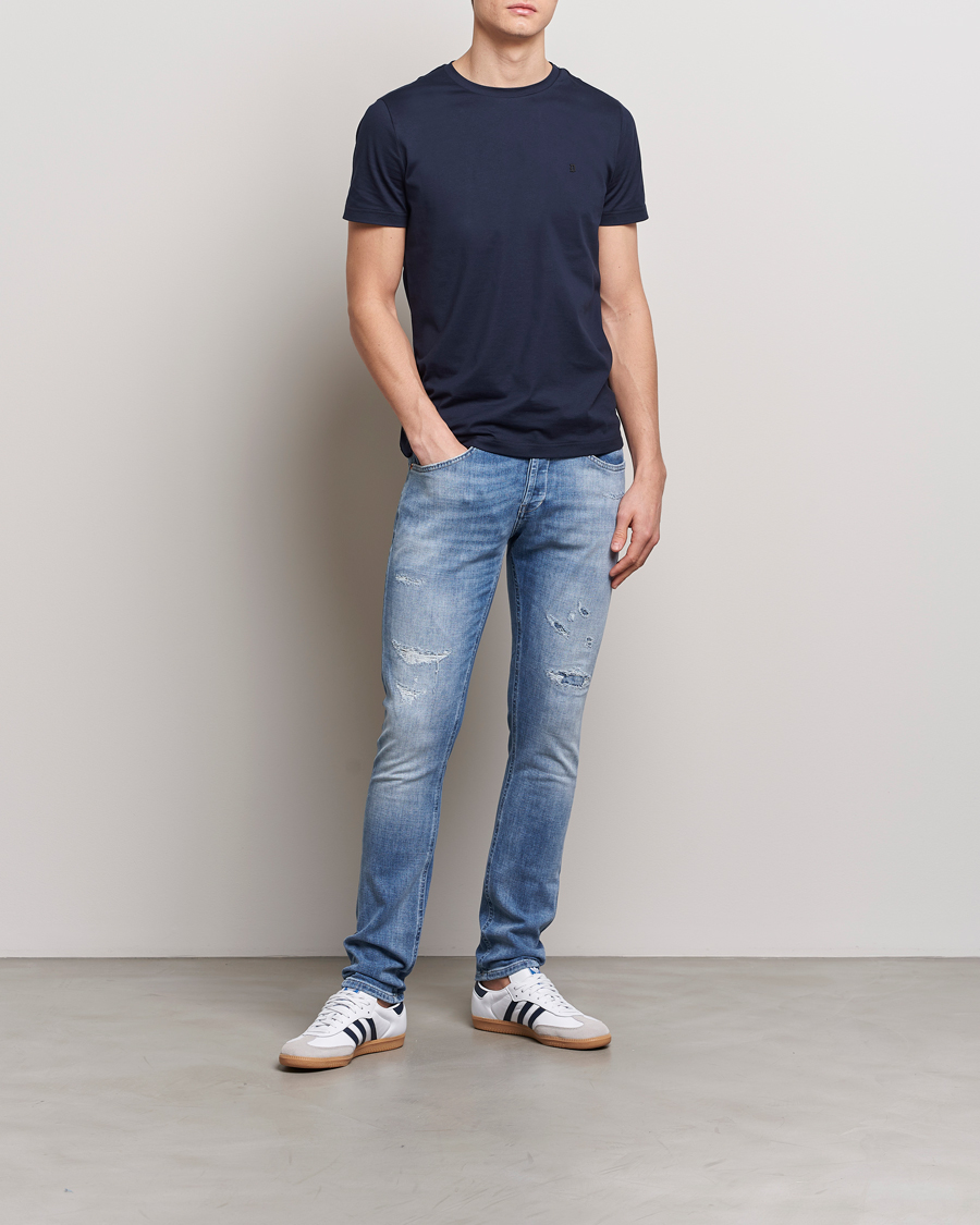 Mies | Farkut | Dondup | George Distressed Jeans Light Blue