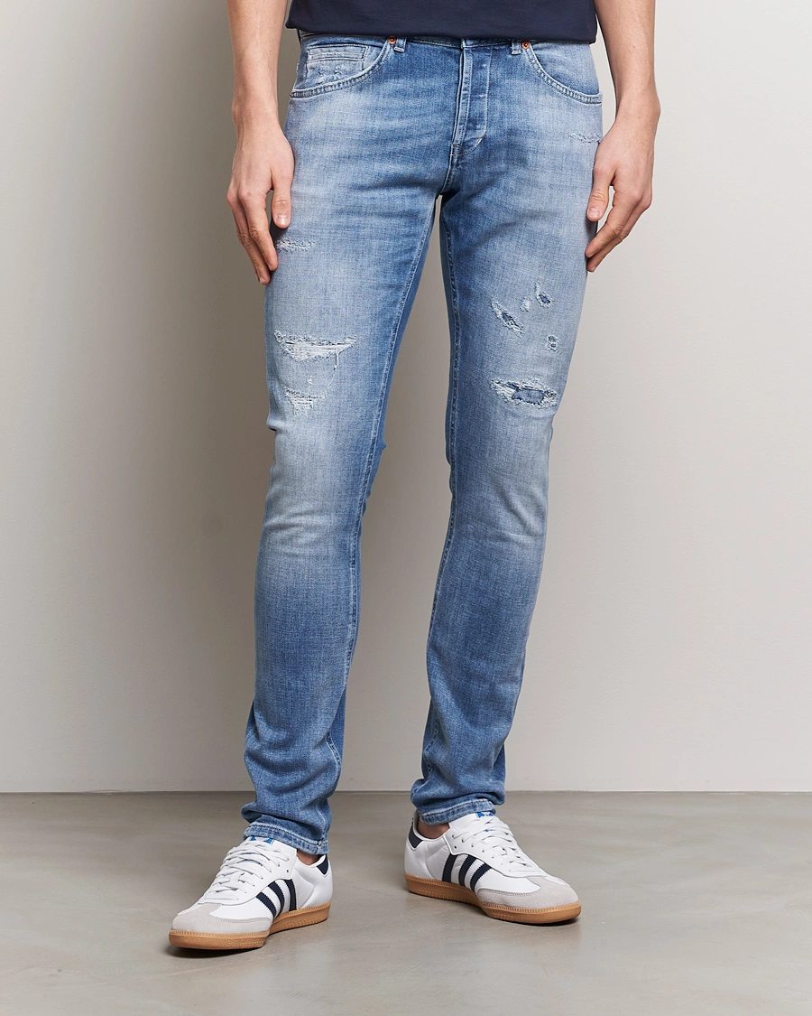 Herr | Slim fit | Dondup | George Distressed Jeans Light Blue