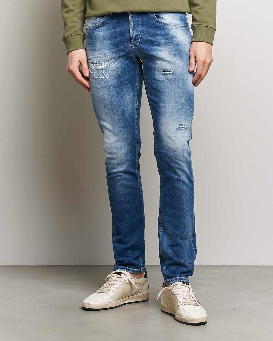 Mies | Farkut | Dondup | George Distressed Jeans Medium Blue