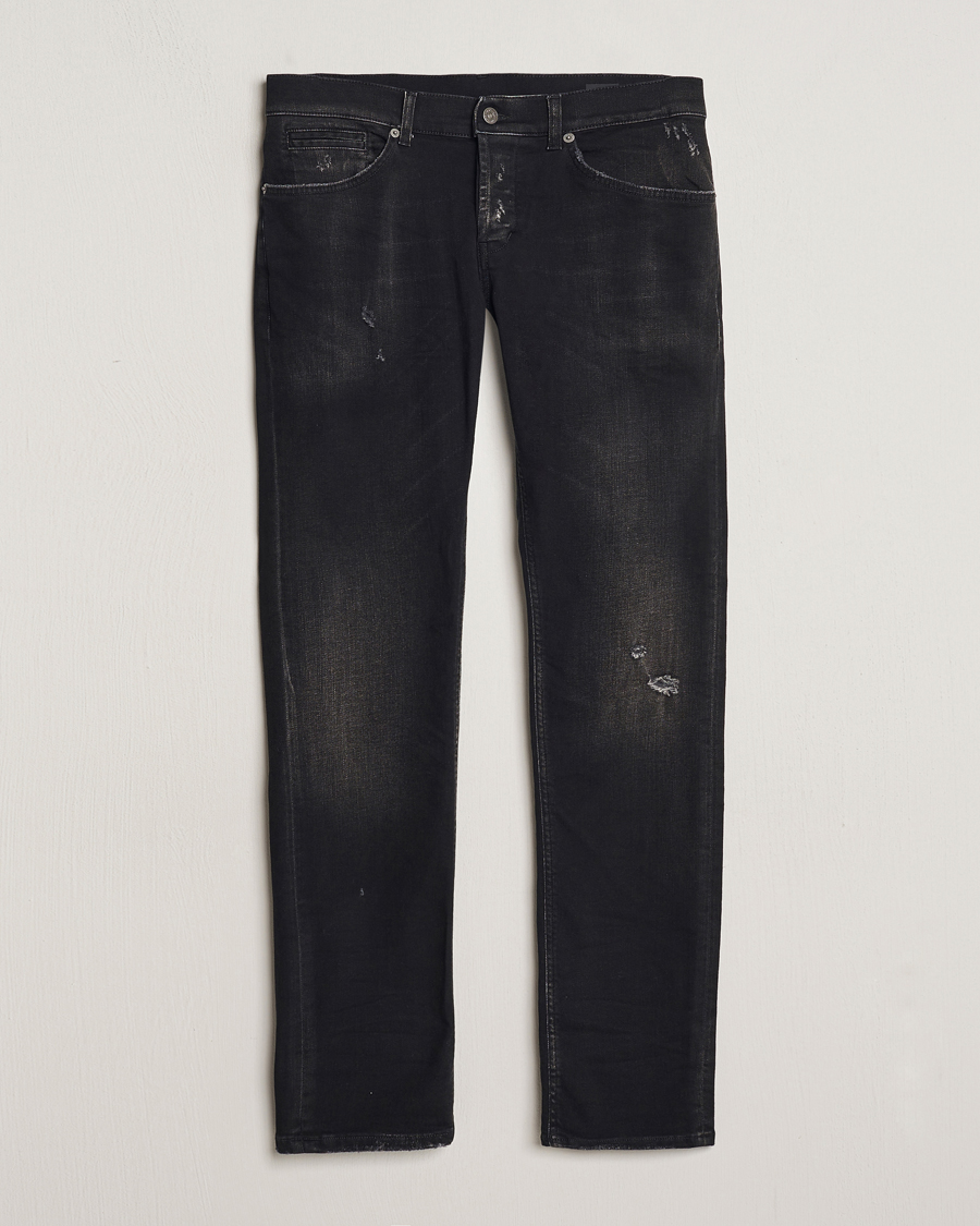 Mies | Farkut | Dondup | George Distressed Jeans Washed Black