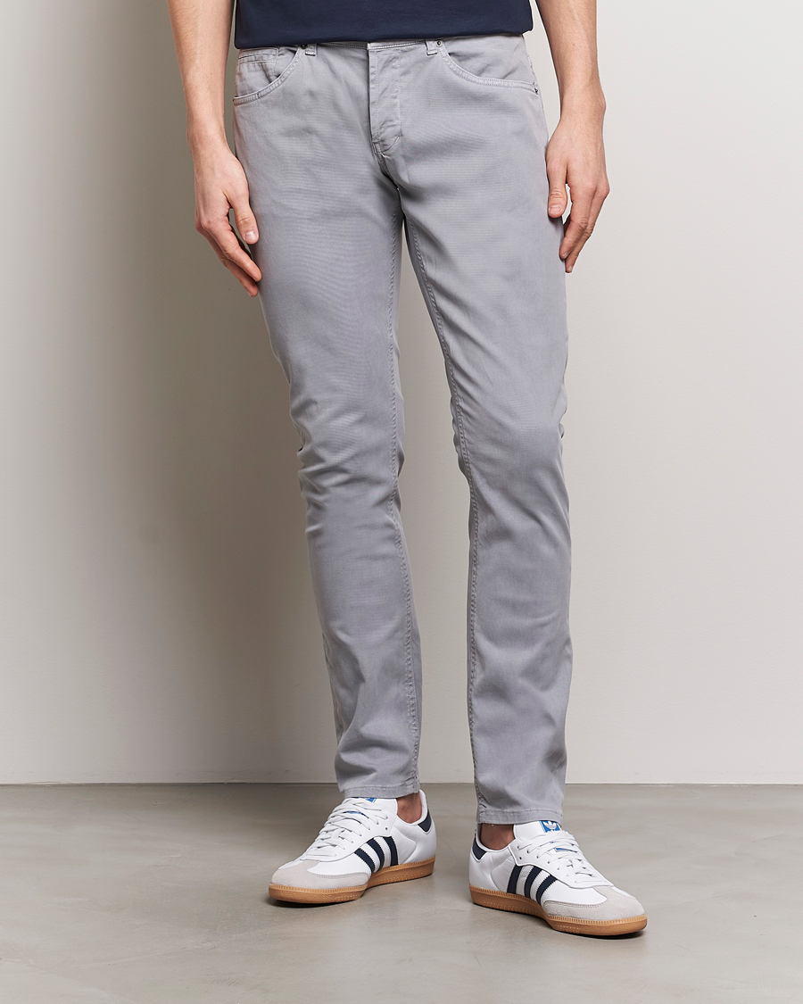 Mies | Housut | Dondup | George Gabardine 5-Pocket Light Grey