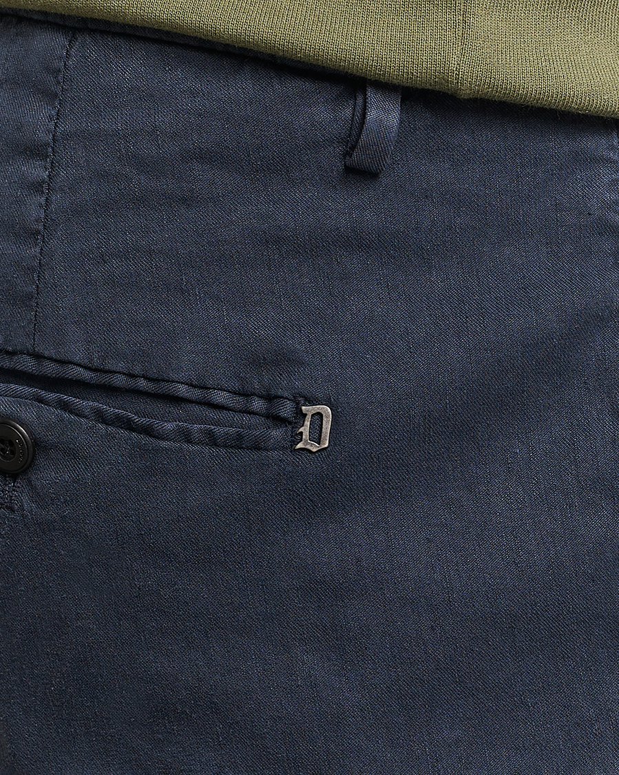 Mies | Housut | Dondup | Gaubert Linen Stretch Chinos Navy
