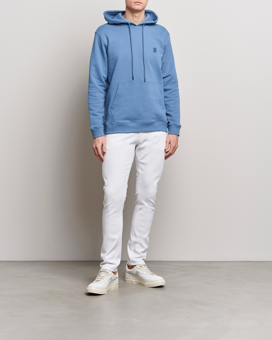 Mies | Puserot | Dondup | Logo Hoodie Washed Blue