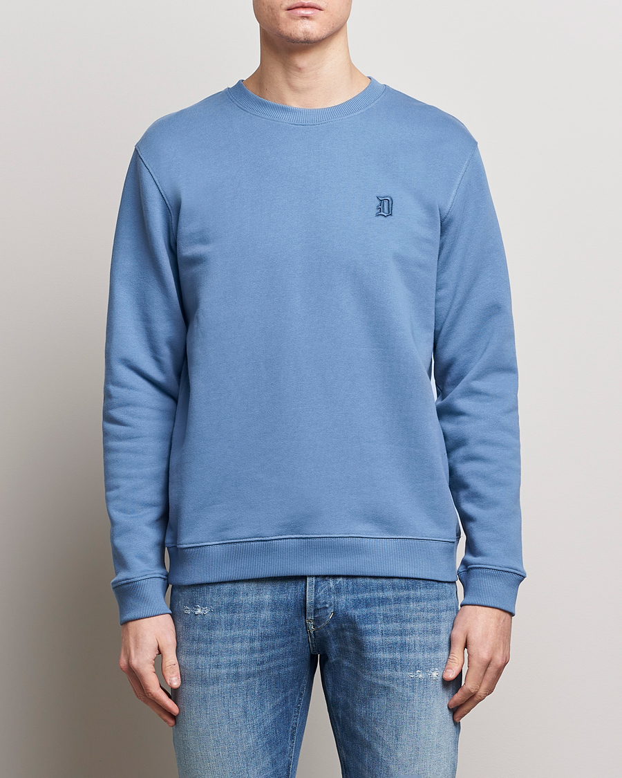 Mies | Puserot | Dondup | Loco Crew Neck Sweatshirt Washed Blue