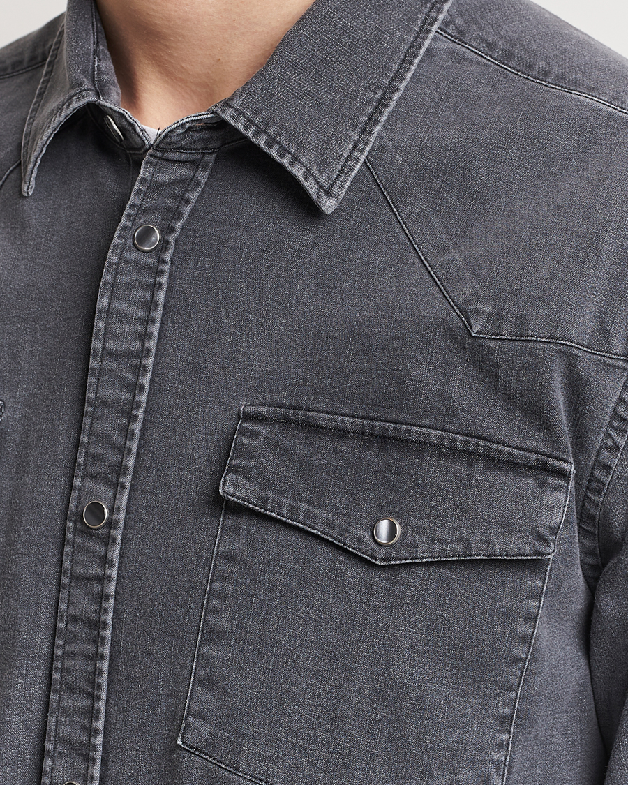 Mies | Kauluspaidat | Dondup | Slim Fit Pocket Denim Shirt Washed Grey