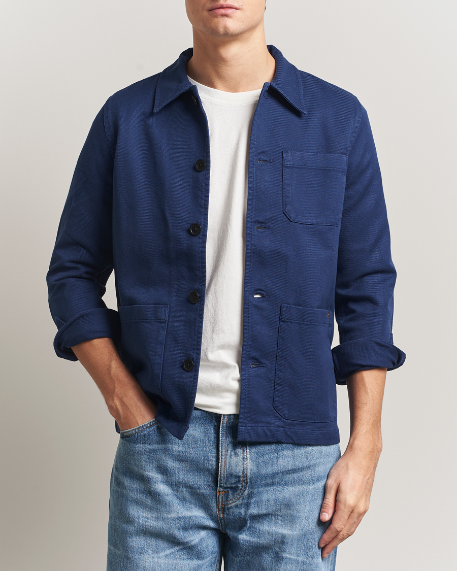 Mies | Kauluspaidat | Nudie Jeans | Barney Worker Overshirt Mid Blue