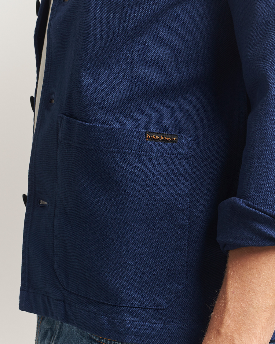 Mies | Kauluspaidat | Nudie Jeans | Barney Worker Overshirt Mid Blue