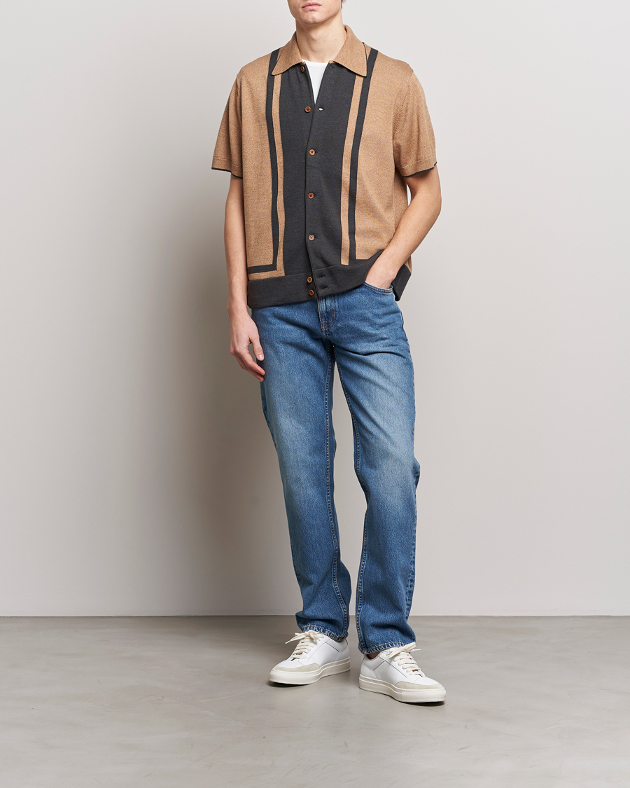 Mies | Kauluspaidat | Nudie Jeans | Fabbe Knitted Polo Shirt Beige