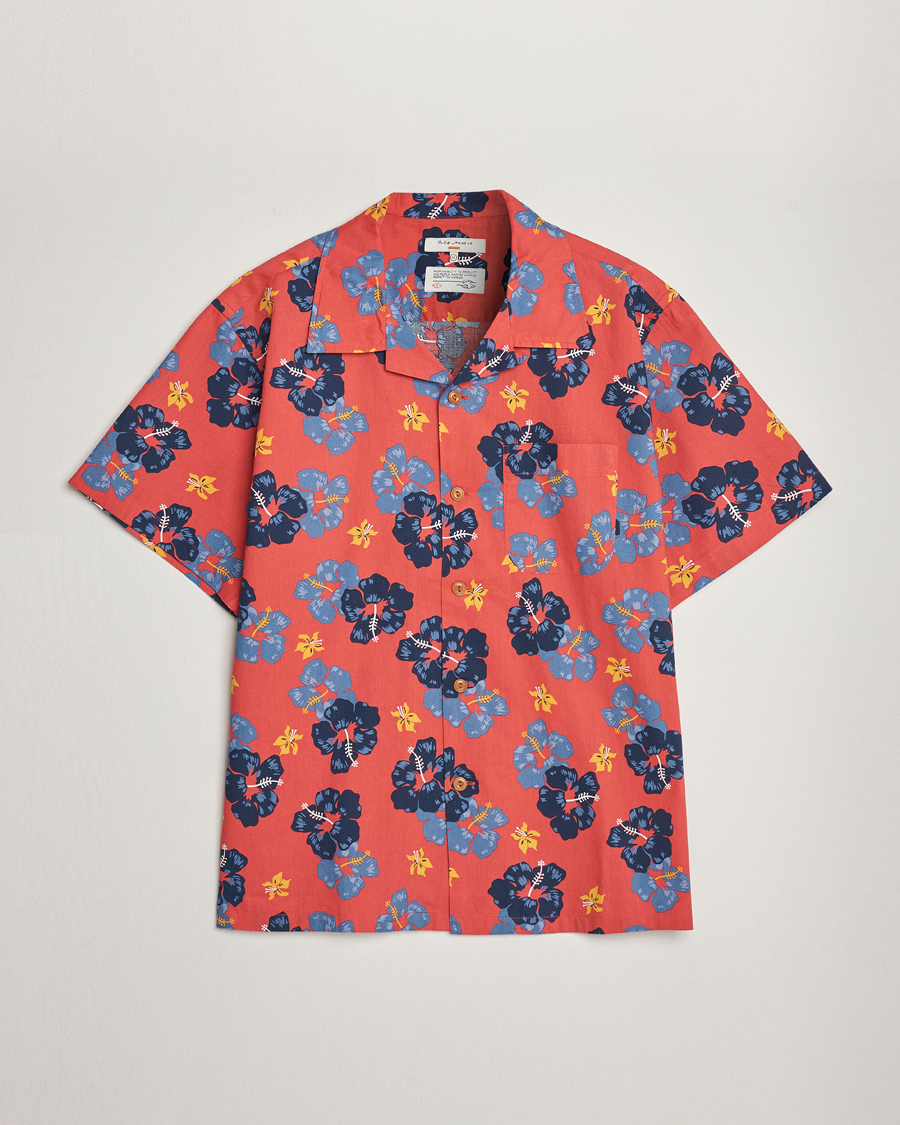 Mies | Kauluspaidat | Nudie Jeans | Arthur Printed Flower Short Sleeve Shirt Red