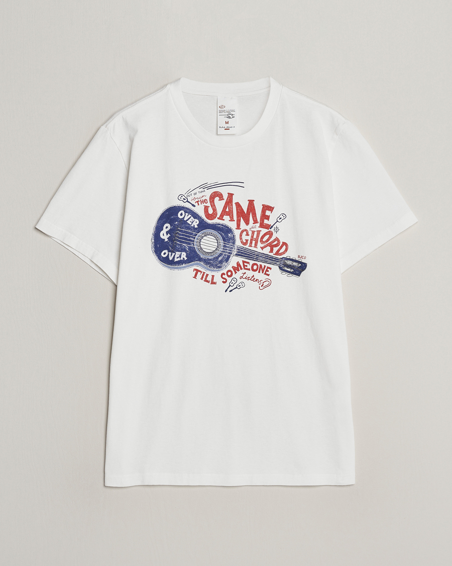 Mies | T-paidat | Nudie Jeans | Roy Printed Crew Neck T-Shirt Off White