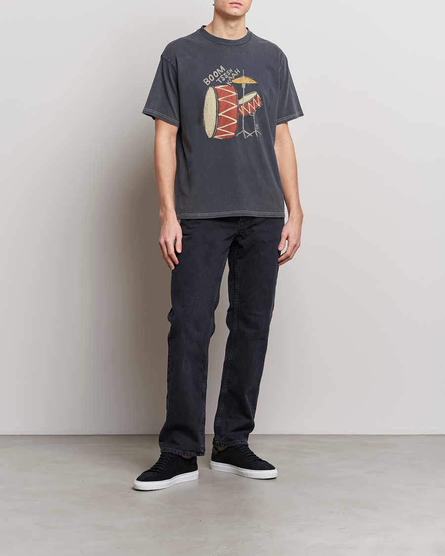 Mies | T-paidat | Nudie Jeans | Koffe Printed Crew Neck T-Shirt Antracite