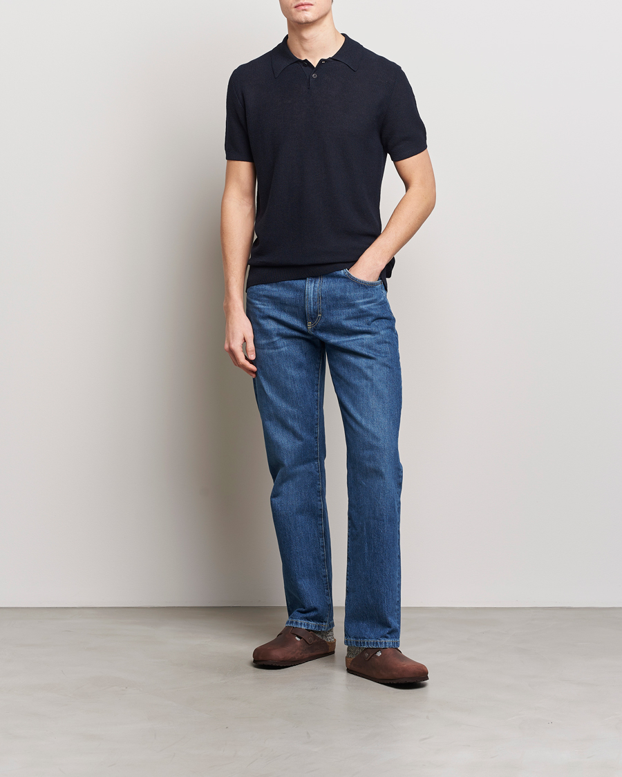 Mies | Pikeet | A.P.C. | Jay Viscose/Linen Polo Dark Navy