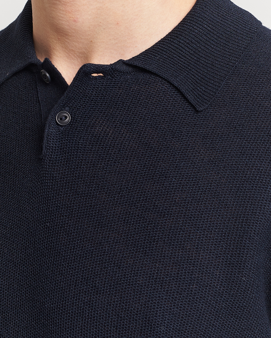 Mies | Pikeet | A.P.C. | Jay Viscose/Linen Polo Dark Navy
