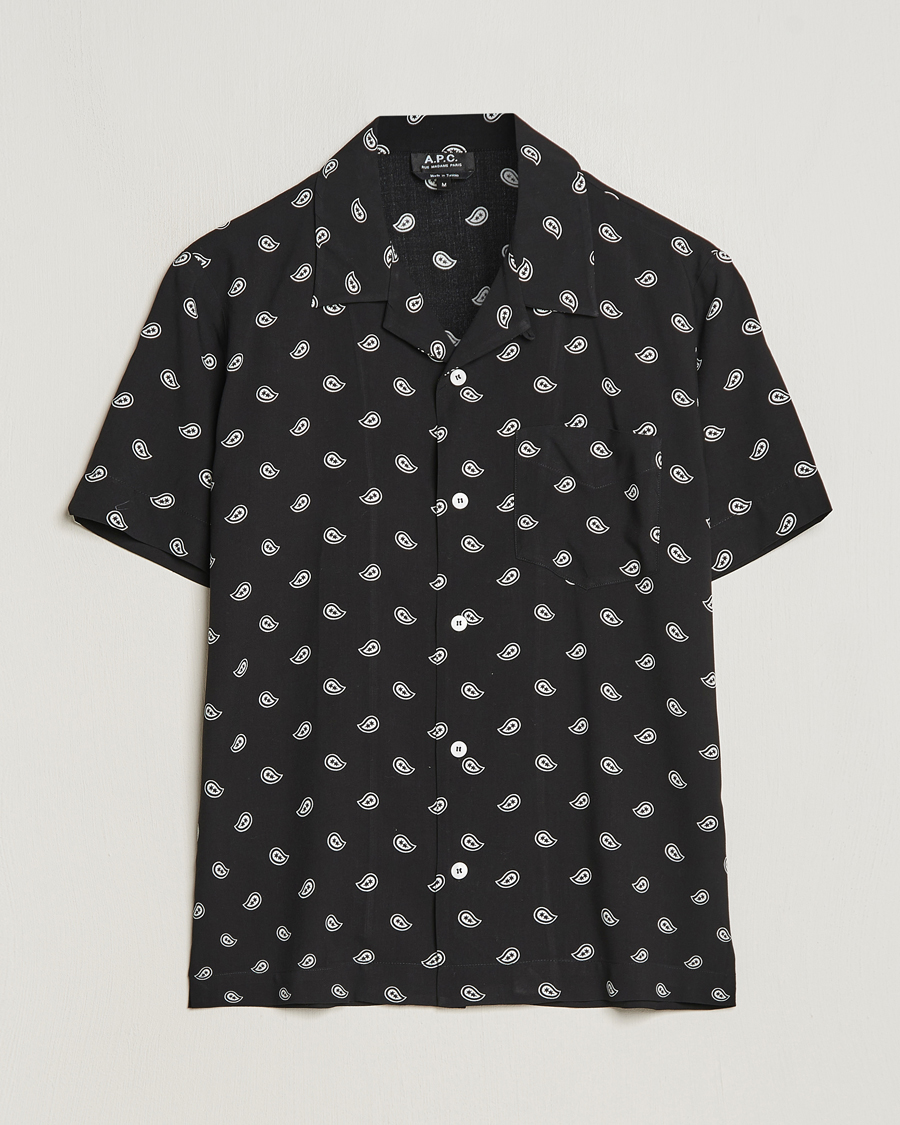 Mies | Kauluspaidat | A.P.C. | Lloyd Printed Paisley Resort Shirt Black