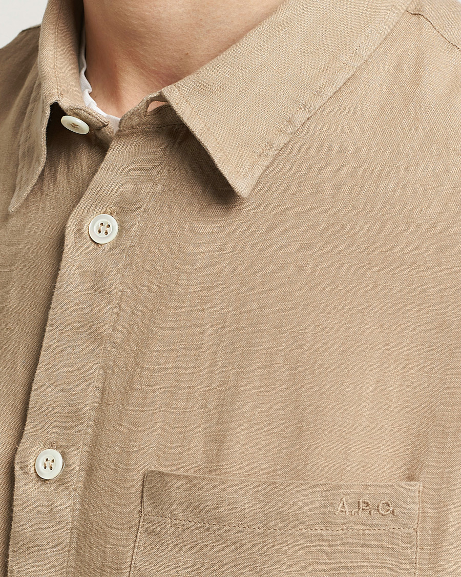 Mies | Kauluspaidat | A.P.C. | Cassel Linen Shirt Beige