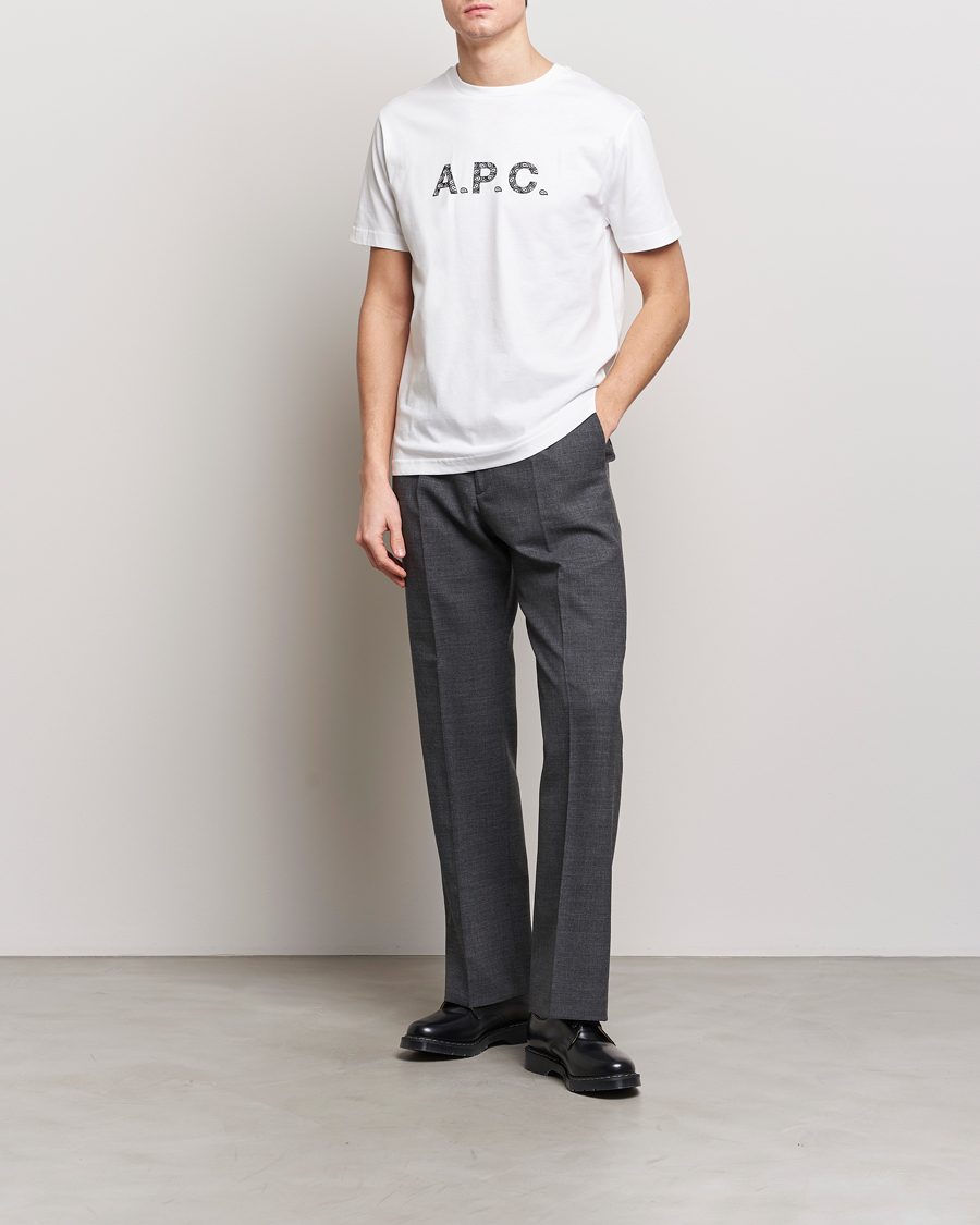 Mies | T-paidat | A.P.C. | Paisley Logo Crew Neck T-Shirt White