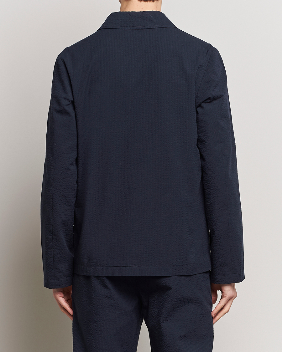 Mies | Kauluspaidat | A.P.C. | Brest Seersucker Overshirt Dark Navy