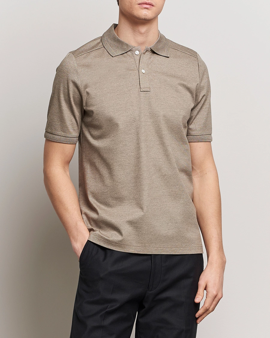 Mies | Vaatteet | Eton | Pique Polo Shirt Beige