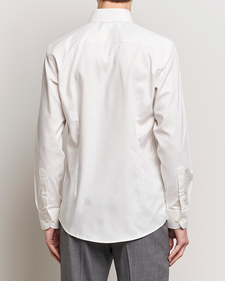 Mies | Kauluspaidat | Eton | Slim Fit Bengal Striped Oxford Shirt Beige/White