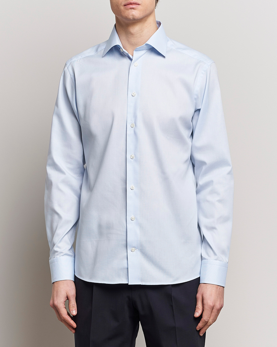Mies | Bisnespaidat | Eton | Slim Fit Twill Shirt Light Blue