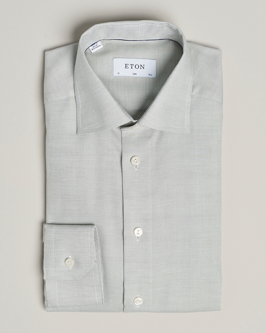 Mies | Kauluspaidat | Eton | Slim Fit Twill Shirt Mid Green