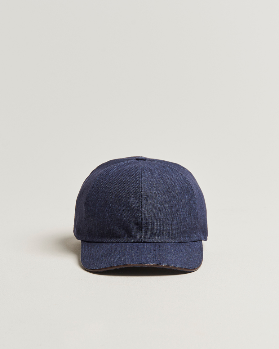 Mies | Eton Solid Linen Cap Navy Blue | Eton | Solid Linen Cap Navy Blue