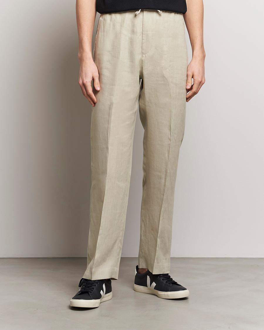 Mies | Vaatteet | Tiger of Sweden | Iscove Linen Drawstring Trousers Dawn Misty